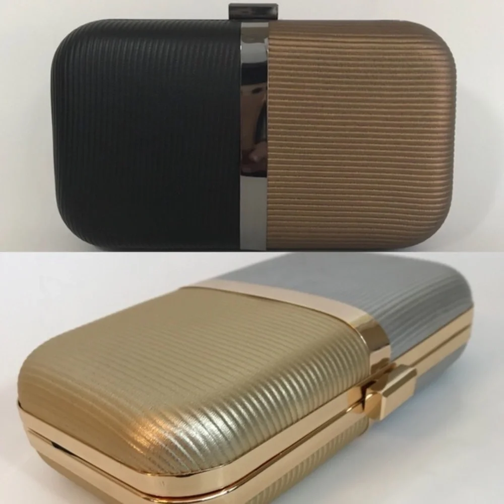 BellaKiara purse new elegant clutch in gold/silver